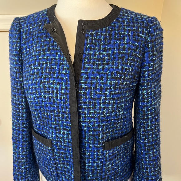 J. Crew Blue and Black Tweed Blazer - Picture 3 of 11